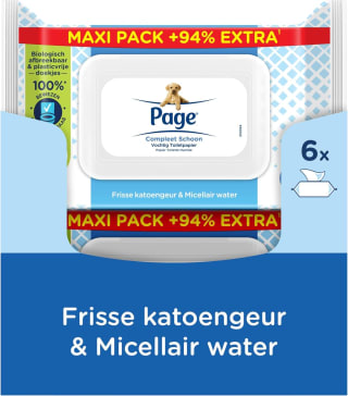 6 Stuks, Page Vochtig Toiletpapier Compleet Schoon Maxi 74 stuks voor €11,99 bij Amazon