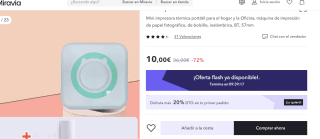 Mini impresora térmica portátil por 8€