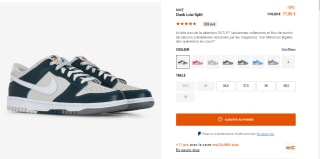 Baskets Nike Dunk low split à 77€