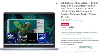 Dell Inspiron 14 Plus Laptop - 14,0-inch voor €1079 bij Amazon