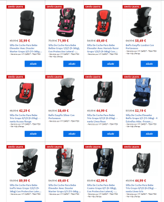 Hasta -20% descuento en sillas coche bebé