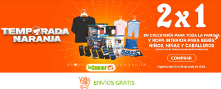 2 x 1 en ropa interior en La Comer