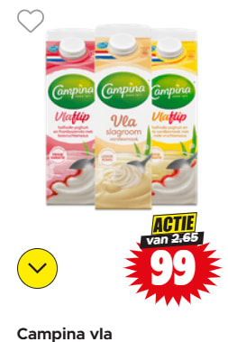 Alle Campina vla voor €0,99 bij Dirk