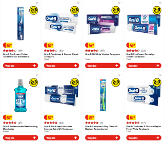 2+3 gratis op Oral-B mondverzorging en opzetborstels bij Kruidvat