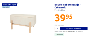 Bouclé opbergbankje 71 x 44 x 46 cm voor €39,95 in de Action Webshop