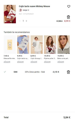 Cojín tacto suave Mickey Mouse por 5,84€