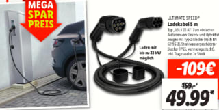 Ultimate laadkabel / thuislader 5 meter voor €49 bij de Lidl in Duitsland