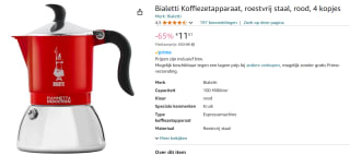 Bialetti Fiammetta Induction percolator voor €11,51 bij Amazon