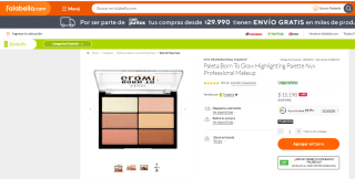 Paleta de sombras NYX Professional Makeup Born to Glow por $15.190