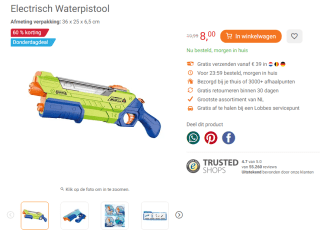 Electrisch Waterpistool voor €8 bij Lobbes