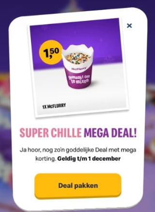 1 Mc flurry voor 1,50 bij McDonald’s