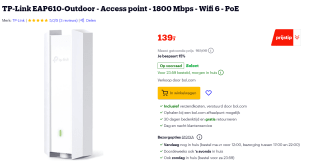 TP-Link EAP610 Outdoor voor €139 bij Bol.com