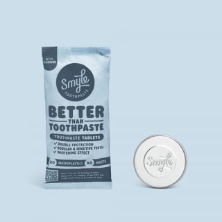 25% korting op een starterspakket tanspasta tabletten bij Smyle