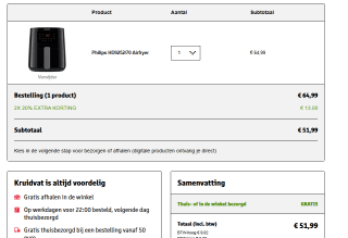 Philips Airfryer Essential 3000 Series - HD9252/70 voor €51,99 bij Kruidvat