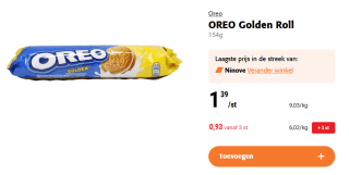 Oreo Golden koekjes voor €0,93 vanaf 3 stuks bij Colruyt