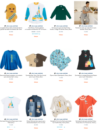 Código 20% Descuento extra Moda en Shopdisney