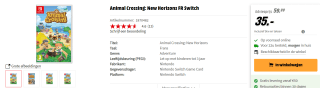 Animal Crossing: New Horizons voor €35 bij de Mediamarkt in België