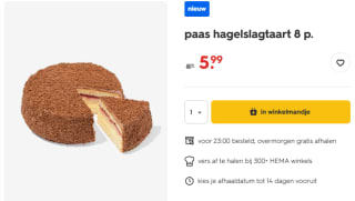 Paas hagelslagtaart voor €5,99 bij de Hema