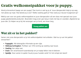 Gratis welkomstpakket voor je puppy bij Welkoop