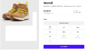 Botas de Nieve para Mujer Merrell Bravada 2 Thermo Demi Waterproof por 51€