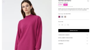 Vestido de punto varios colores y tallas por 2,99€