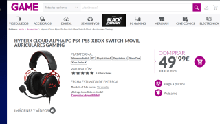 Auriculares gaming HyperX Cloud Alpha Negro/Rojo por 49,99€