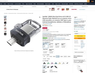 SanDisk 128GB Ultra Dual Drive m3.0 USB 3.0 por solo 13,99€