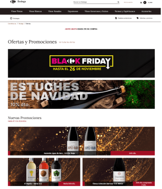 Black Friday Cupón 10€ Descuento bodega de Carrefour