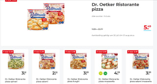 Dr. Oetker Ristorante pizza 3 voor €5,49 bij Hoogvliet