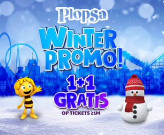 1+1 op tickets voor Plopsa