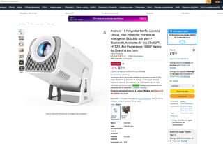 Proyector Alwtniet 1080p con Wifi y Bluetooth 4K Inteligente 320ANSI por solo 49,89€