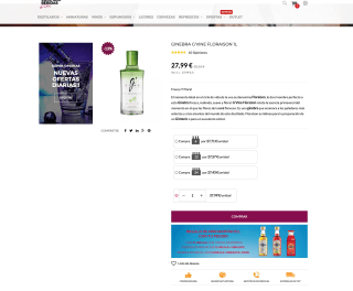 Ginebra G Vine Floraison 1 Litro por solo 27,99€