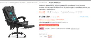 Sillón gaming con masaje por 82€