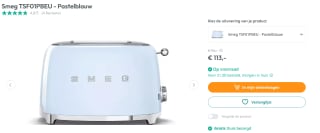 SMEG TSF01PBEU - Broodrooster - Pastelblauw voor €113 bij Art & Craft