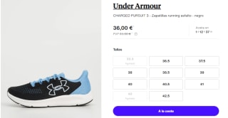 Zapatillas para Mujer Under Armour CHARGED PURSUIT 3 por 36€