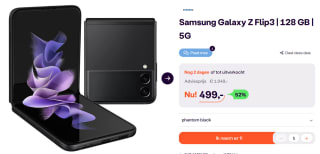 Samsung Galaxy Z Flip 3 128GB Zwart voor €489,02 bij ibood