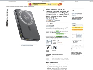 Baseus Power Bank Magsafe Qi2 Magnético Powerbank 10000mAh 15W Inalámbrico Batería Externa Magnética Mini Power Bank USB-C PD 22.5W por 26,99€