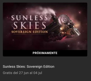 Juego gratis Sunless Skies: Sovereign Edition desde Epic games