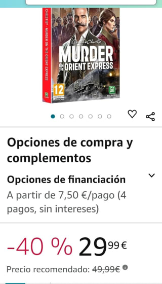 Agatha Christie Murder on the Orient Express Deluxe Edition Nintendo Switch por 29,99€.