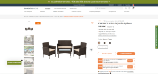 SONGMICS Salon de jardin 4 pièces à € 154,99 €
