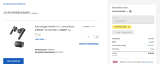 Poly Voyager Free 60+ UC Carbon Black oordopjes + BT700 USB-C-adapter + oplaadcase met touchscreen voor €99,99 dmv code in de HP store