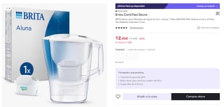 BRITA Aluna Jarra Filtradora de Agua de 2,4 L + 1 filtro por 8,71€