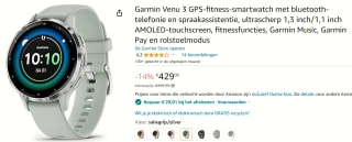 Garmin Venu 3S GPS-smartwatch voor €406,99 bij Amazon