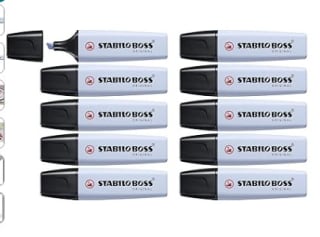 Pack x10 Rotuladores STABILO BOSS color azul hielo por 5,24€