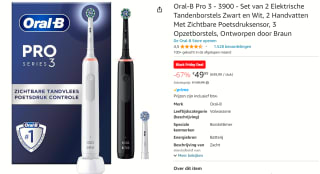 Oral-B Pro 3 3900 Set van 2 voor €49,49 bij Amazon