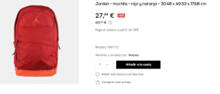 Mochila Nike Air Jordan por 27.99€