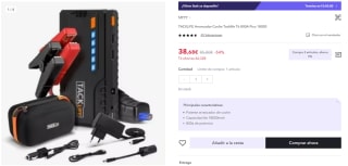 TACKLIFE Arrancador Coche T6 800A Pico 18000 por 27,07€