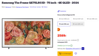 Samsung The Frame QE75LS03D 75" tv voor €2589 bij Bol
