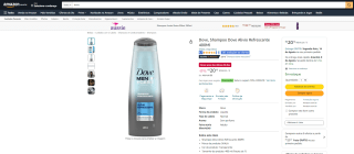 Shampoo da Dove Alivio Refrescante de 400ml - R$ 20,10