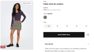 Falda corta de cuadros para Mujer Only por 4.99€